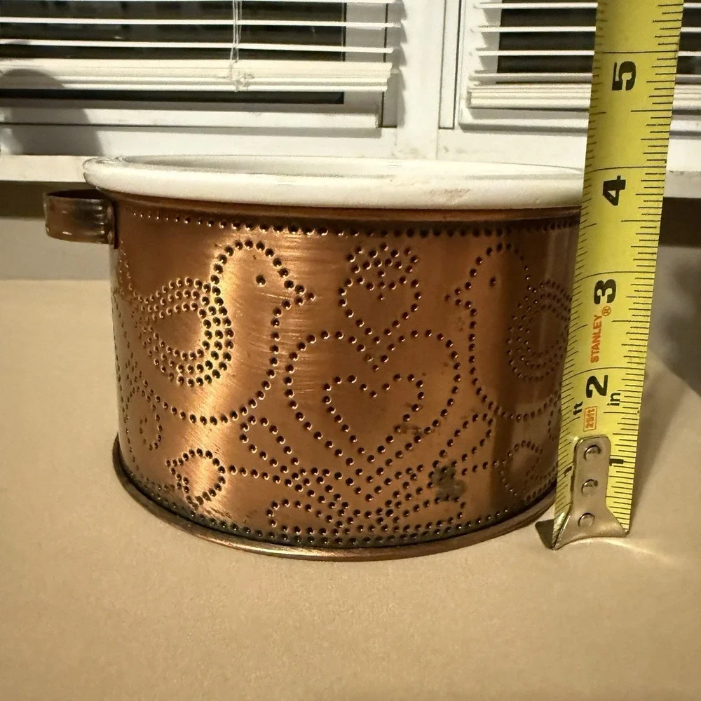 Vintage Primitive COPPER Love Bird Peace Doves Casserole Bowl SET